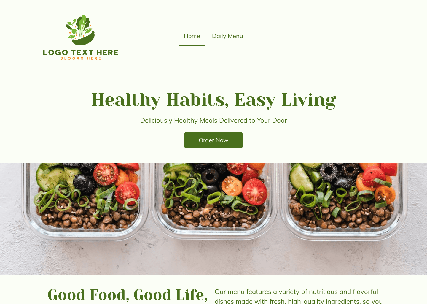 Healthy Food Delivery Website Preview