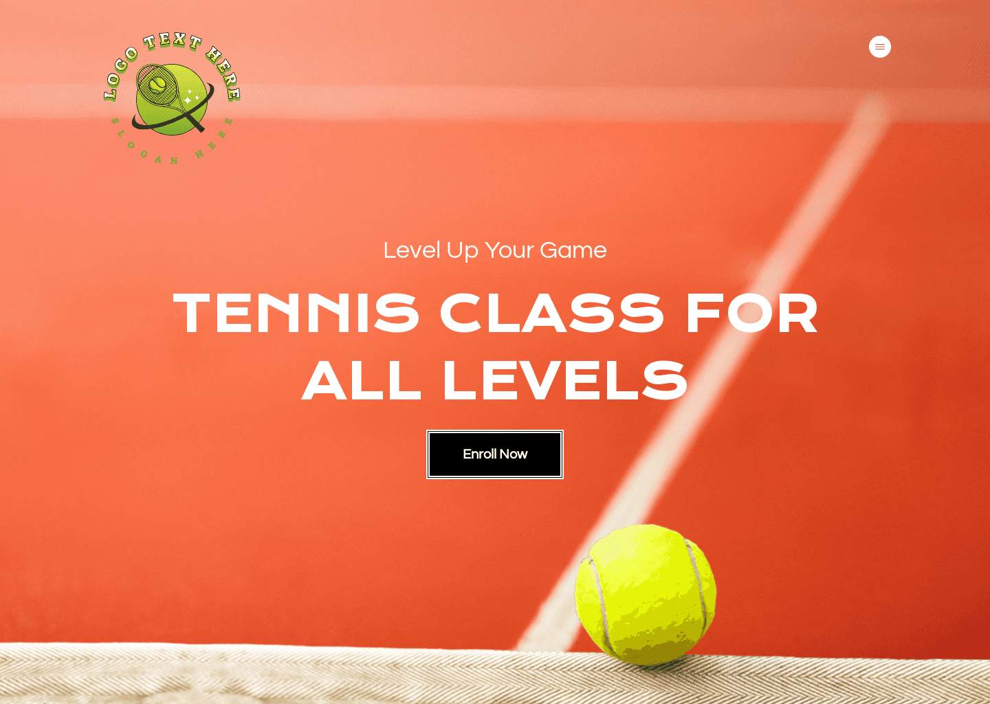 Tennis Club Class Website Preview