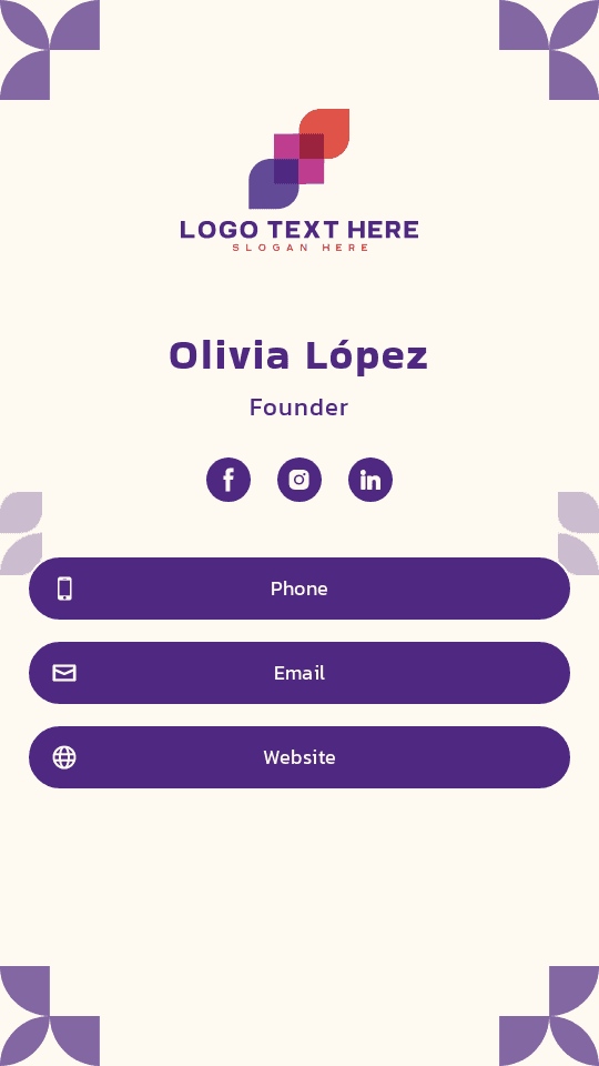 Generic Corporate Founder Digital Business Card Preview