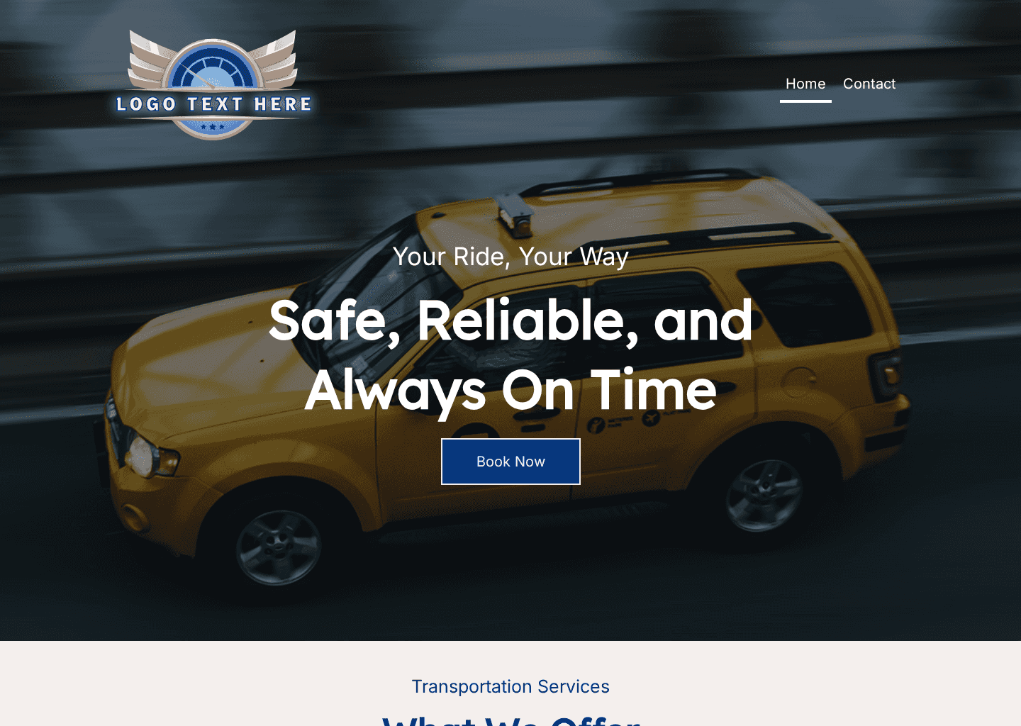Modern Taxicab Transportation Website Preview