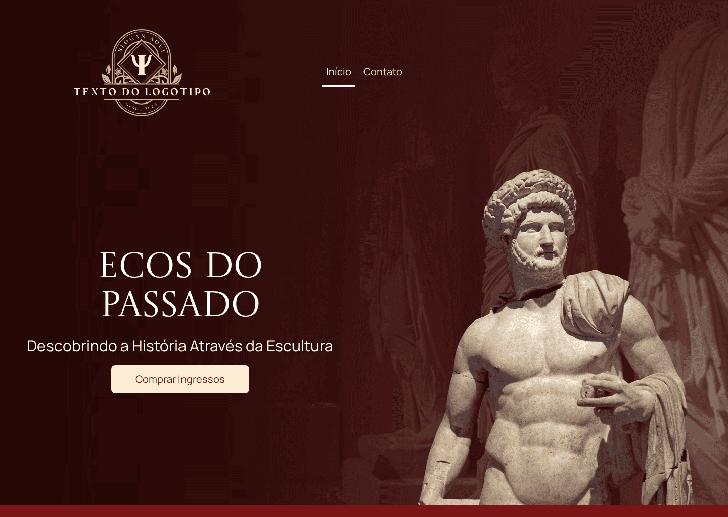 Exposição de Escultura Antiga Website Preview