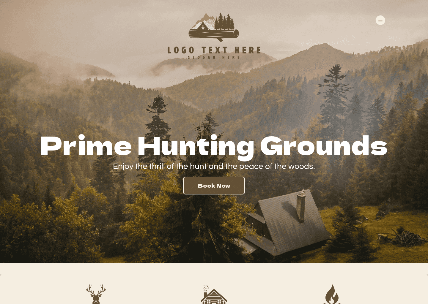 Rustic Hunting Cabin Website Preview