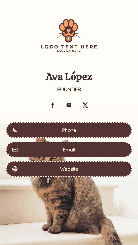 Pet Grooming Founder Digital Business Card Preview