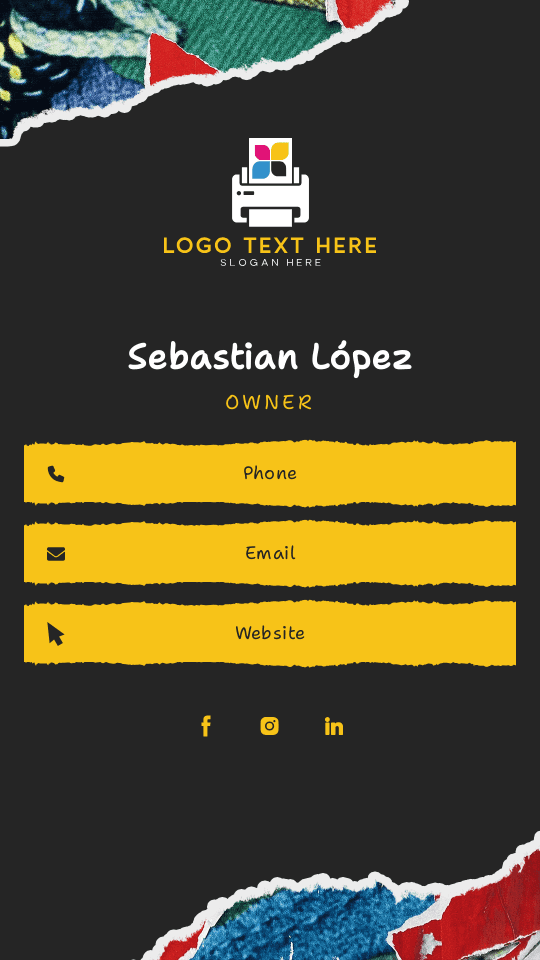 Printing Shop Owner Digital Business Card Preview