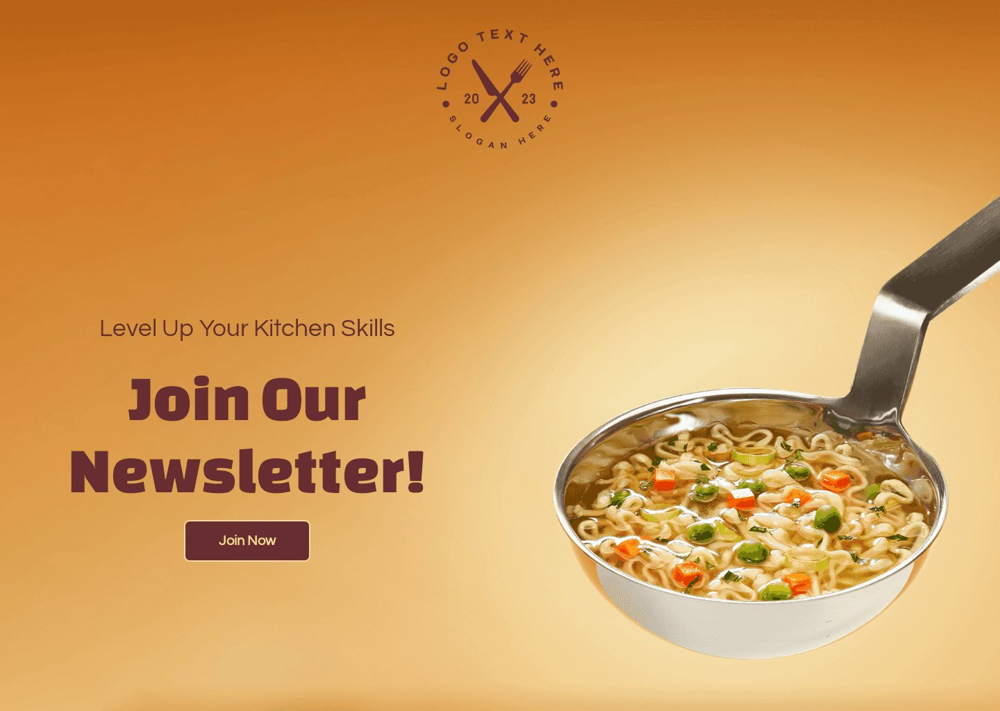 Cooking Class Newsletter Website Preview