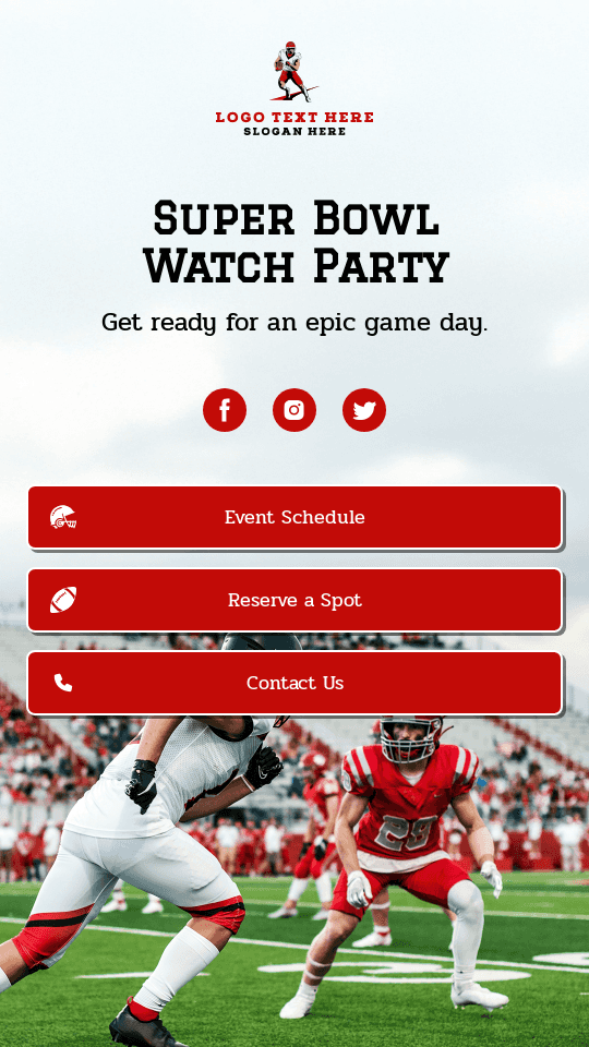 Super Bowl Party Link in Bio Preview