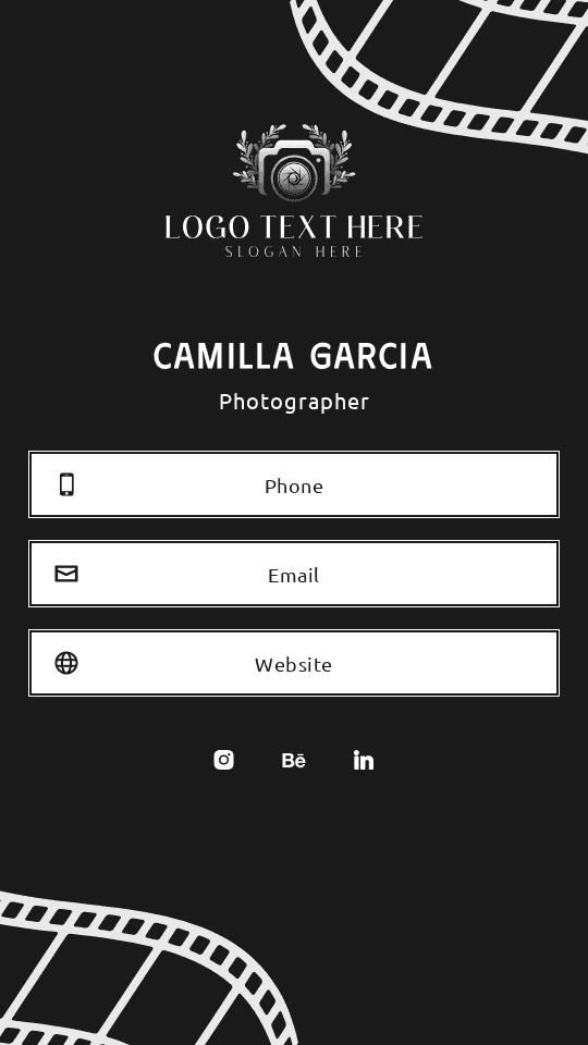 Professional Portrait Photographer Digital Business Card Preview