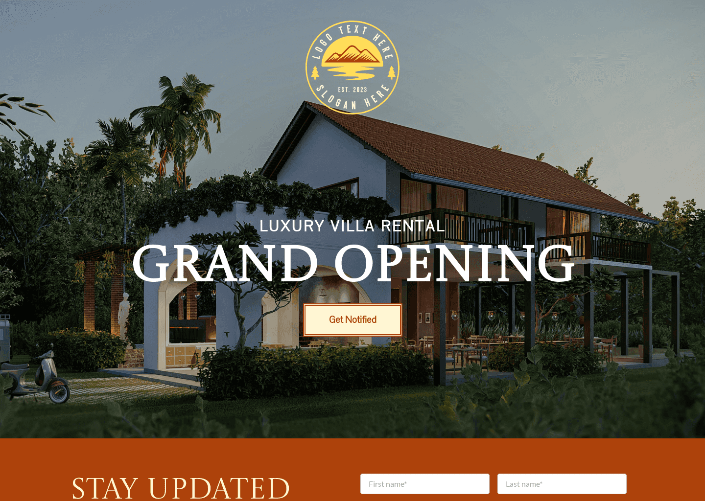 Villa Coming Soon Website