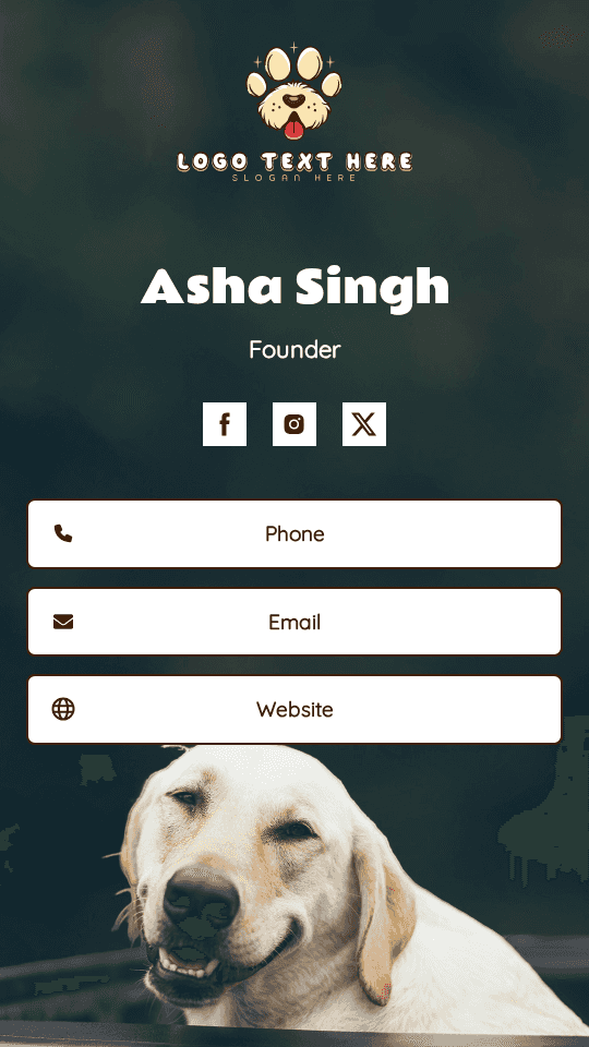 Pet Transport Founder Digital Business Card