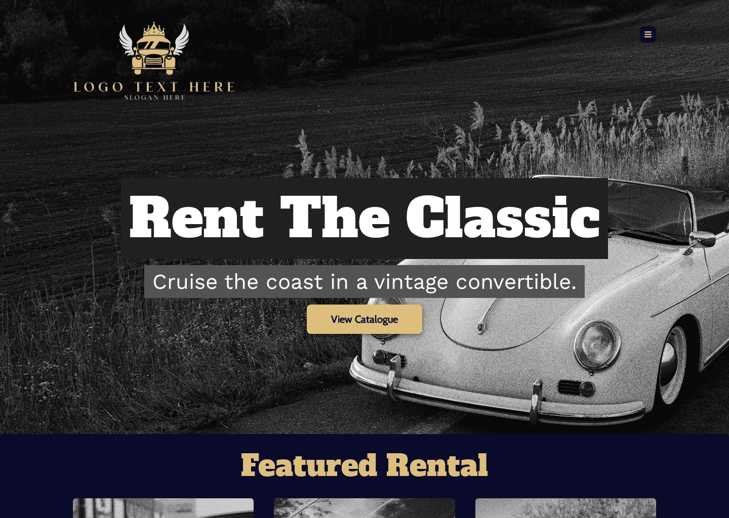 Vintage Car Rental Website Preview