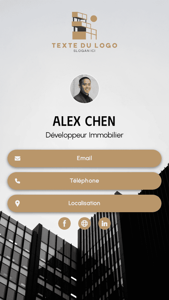 Promoteur immobilier Digital Business Card