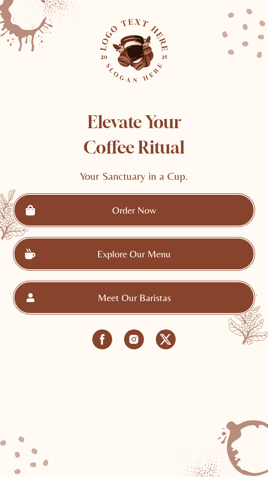 Artisan Coffee Shop Link in Bio Preview