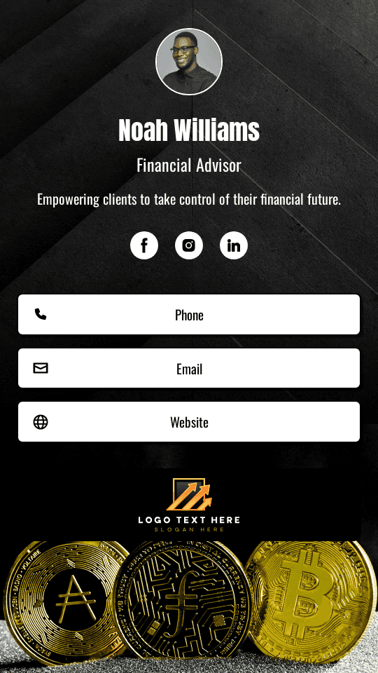 Expert Financial Advisor Digital Business Card