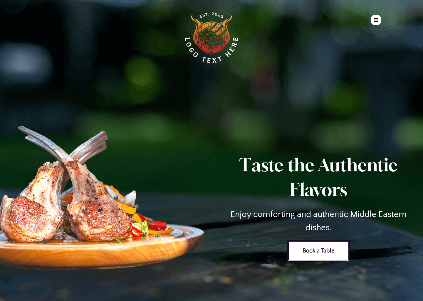 Middle Eastern Dining Website Preview