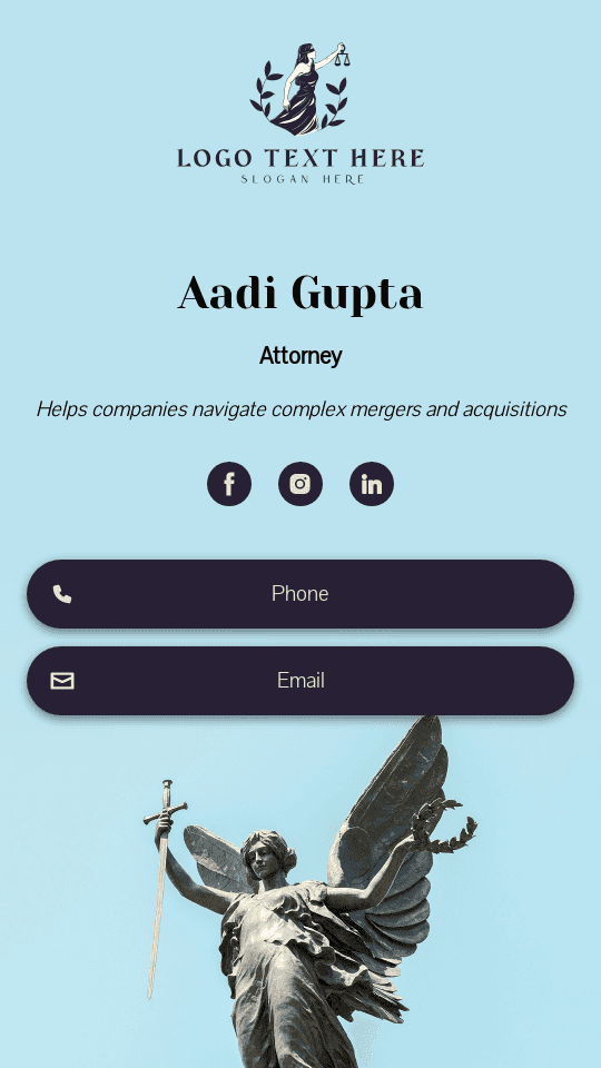 Professional Corporate Attorney Digital Business Card Preview