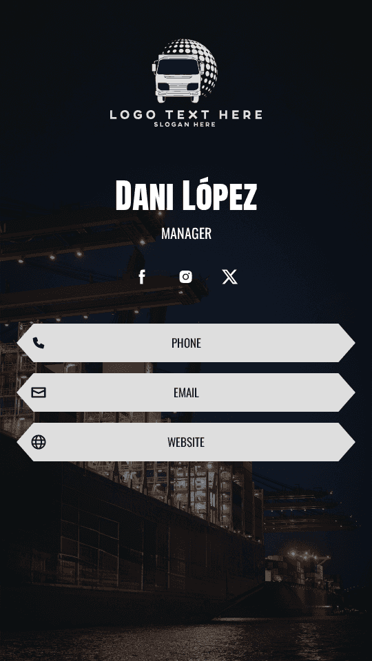 Fleet Logistics Manager Digital Business Card Preview