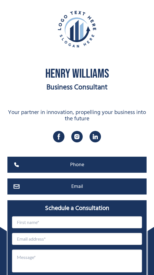 Generic Professional Simple Digital Business Card Preview