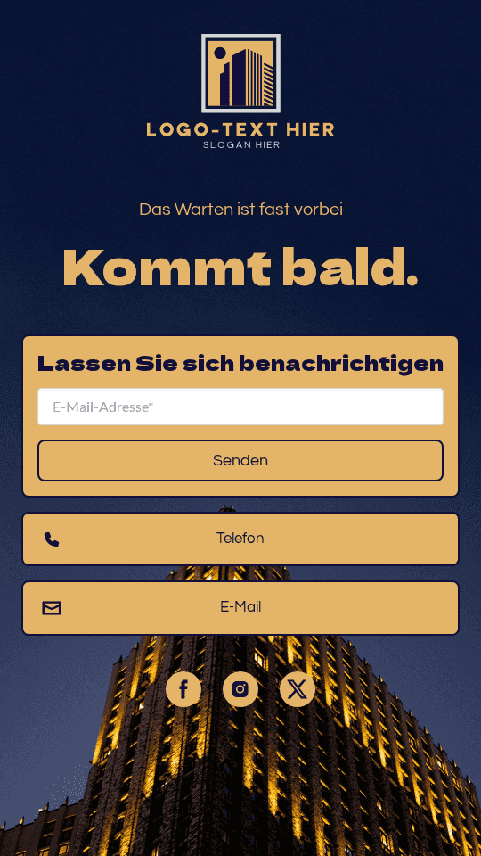 Wolkenkratzer Geschäftseröffnung Link in Bio