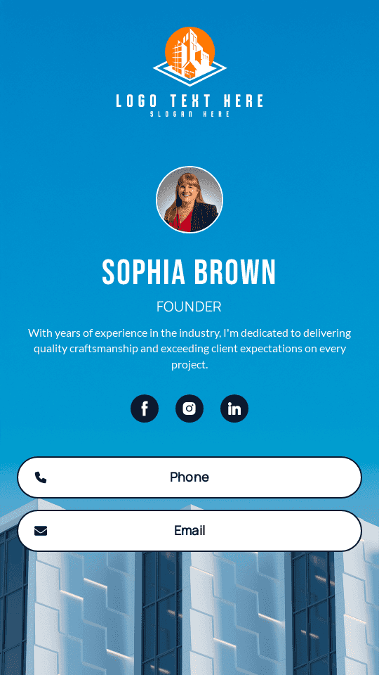 Construction Building Founder Digital Business Card