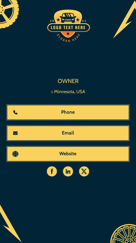 Automotive Technician Digital Business Card Preview
