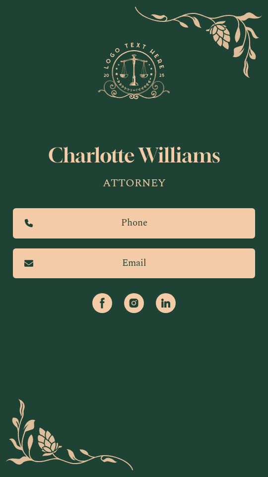 Corporate Legal Attorney Digital Business Card Preview