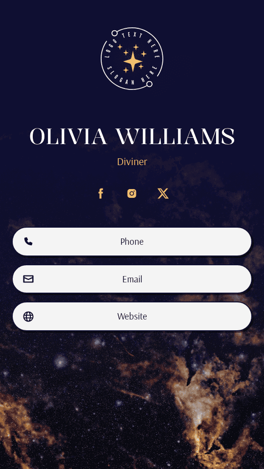 Arcane Celestial Diviner Digital Business Card Preview