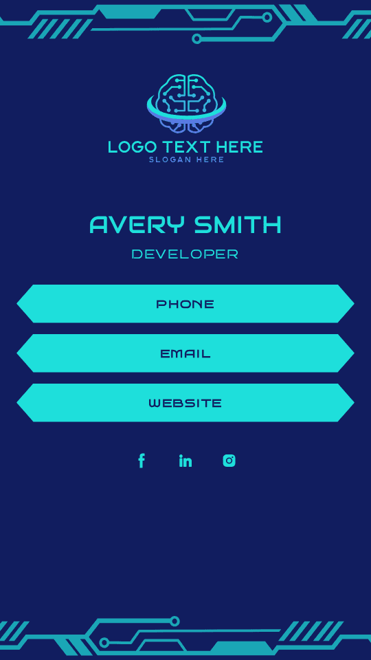 Tech Developer Digital Business Card Preview