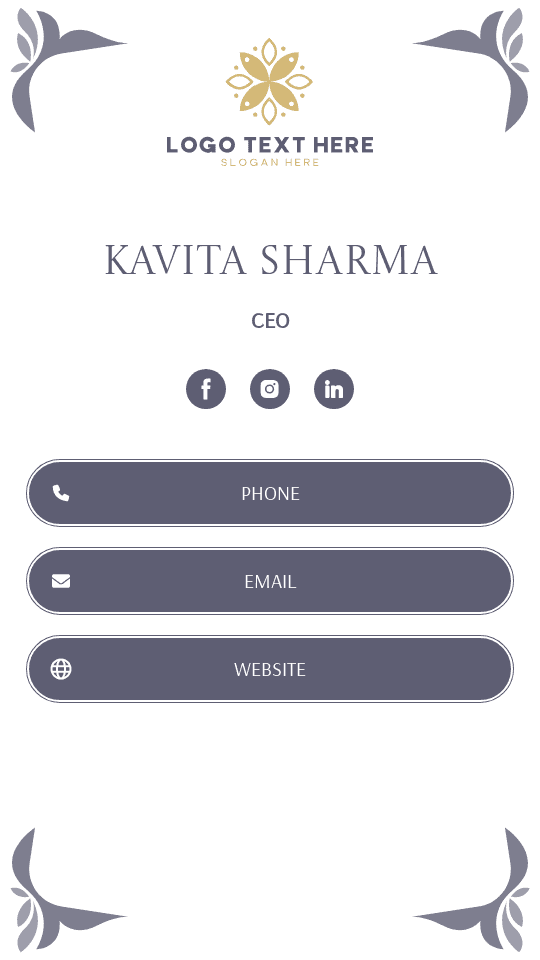 Generic Enterprise CEO Digital Business Card Preview