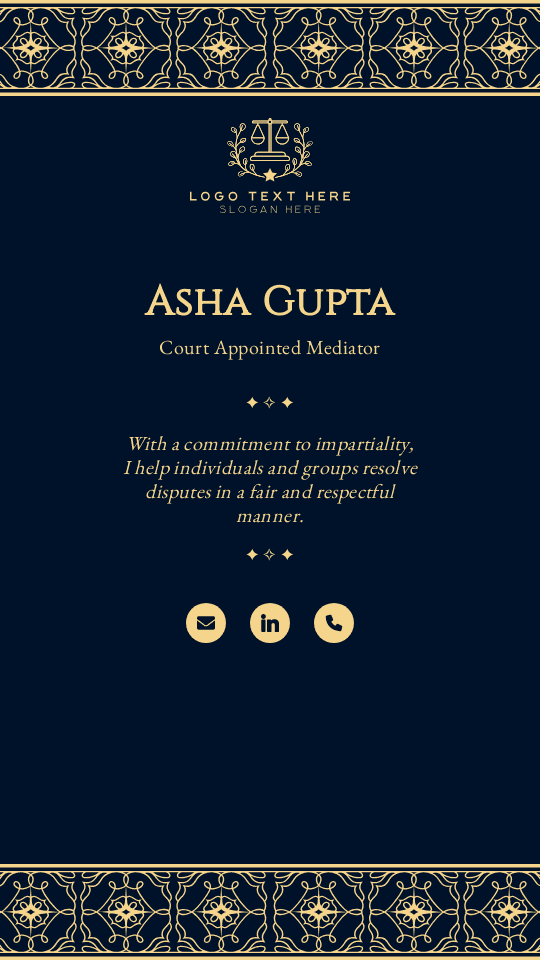 Court Appointed Mediator Digital Business Card