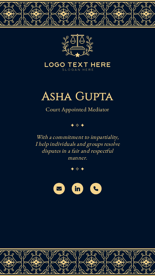 Court Appointed Mediator Digital Business Card Preview