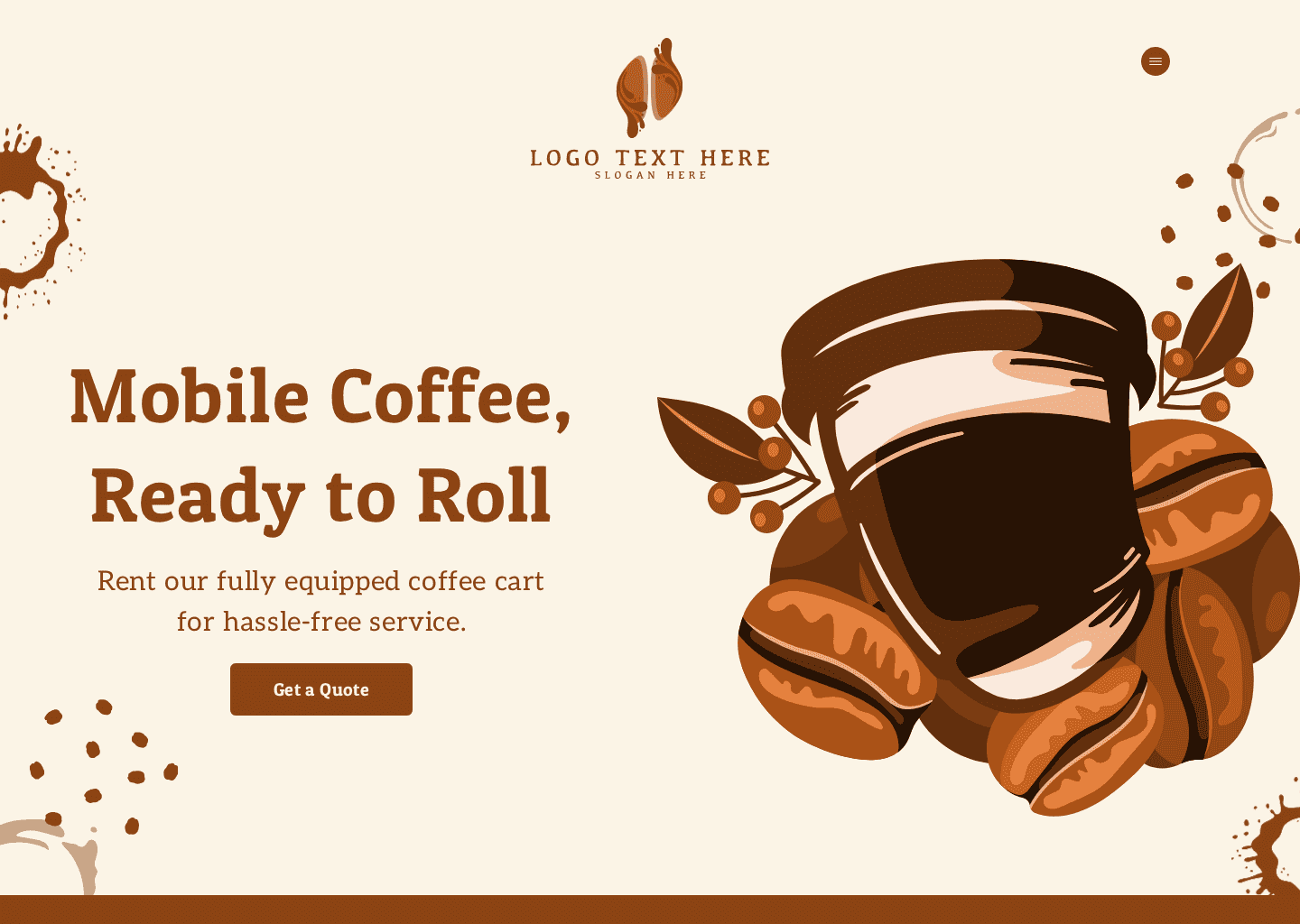 Coffee Cart Rental Website Preview