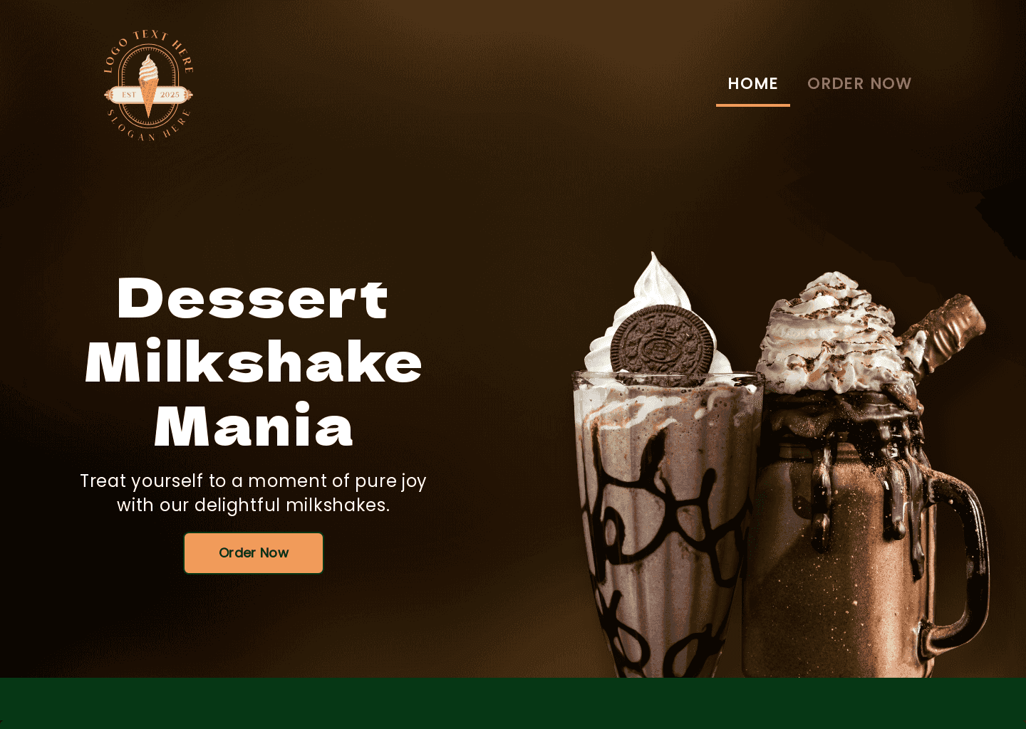 Sweet Milkshake Shop Website Preview