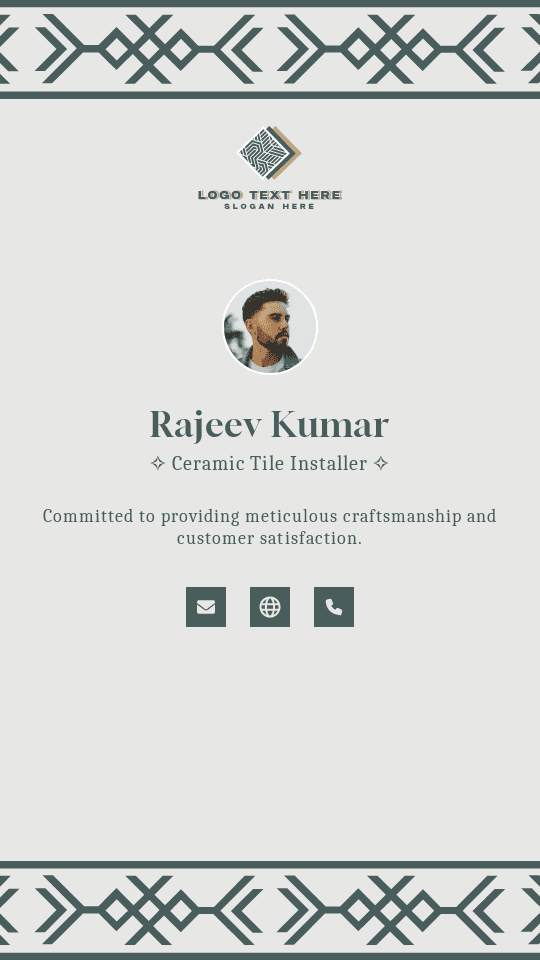 Ceramic Tile Installer Digital Business Card