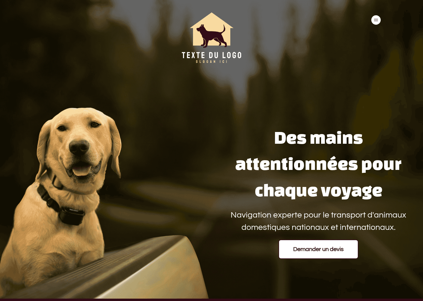 Solutions de transport pour animaux Website Preview