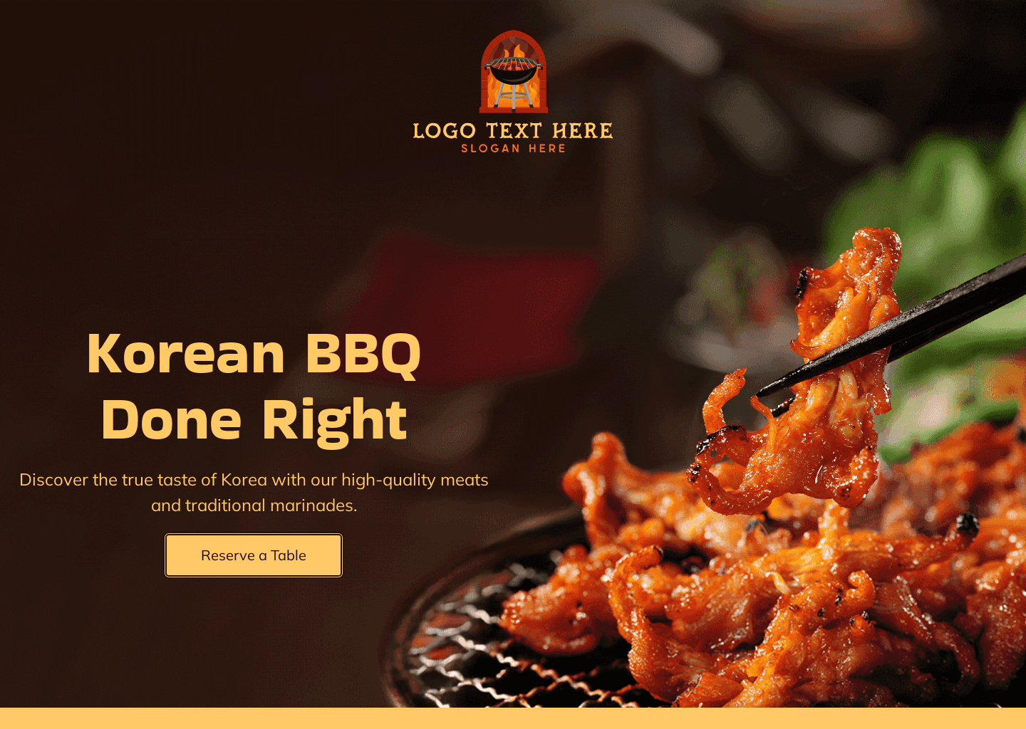 Korean BBQ Restaurant Website Preview
