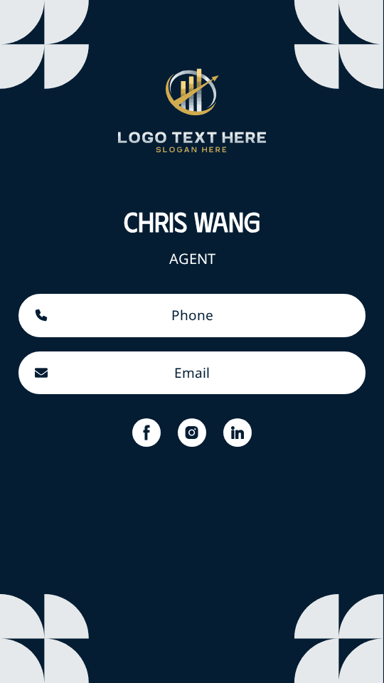 Financial Insurance Agent Digital Business Card Preview