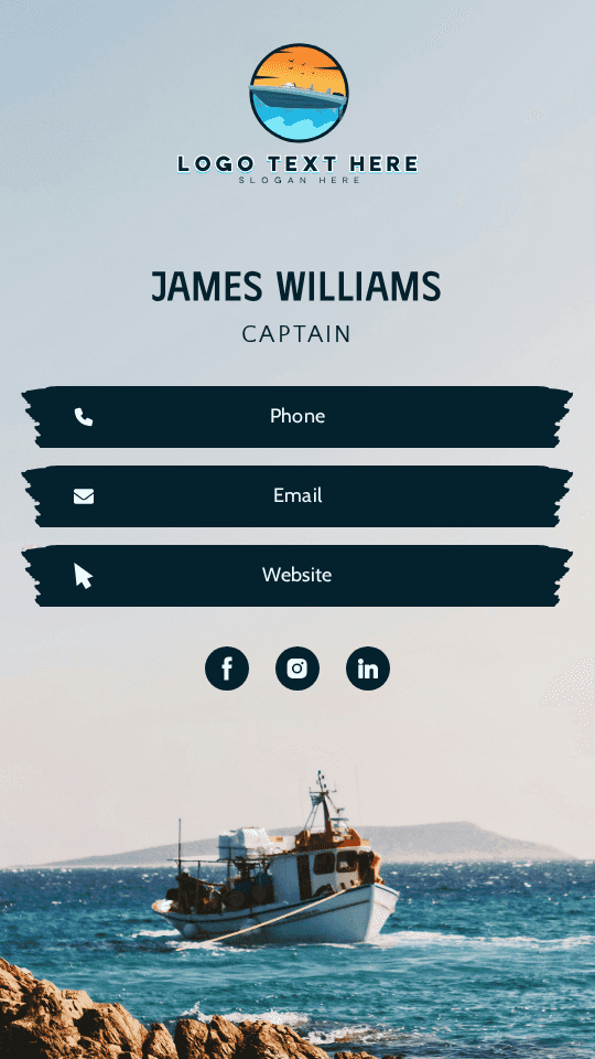 Fishing Boat Captain Digital Business Card Preview