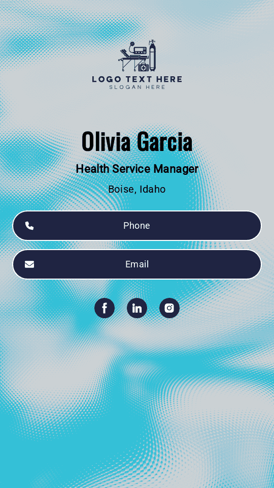Health Service Manager Digital Business Card