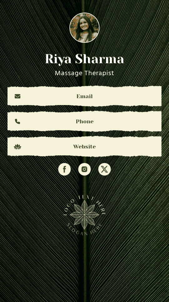 Massage Therapist Digital Business Card Preview