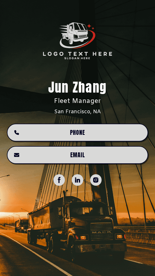 Fleet Manager Digital Business Card Preview