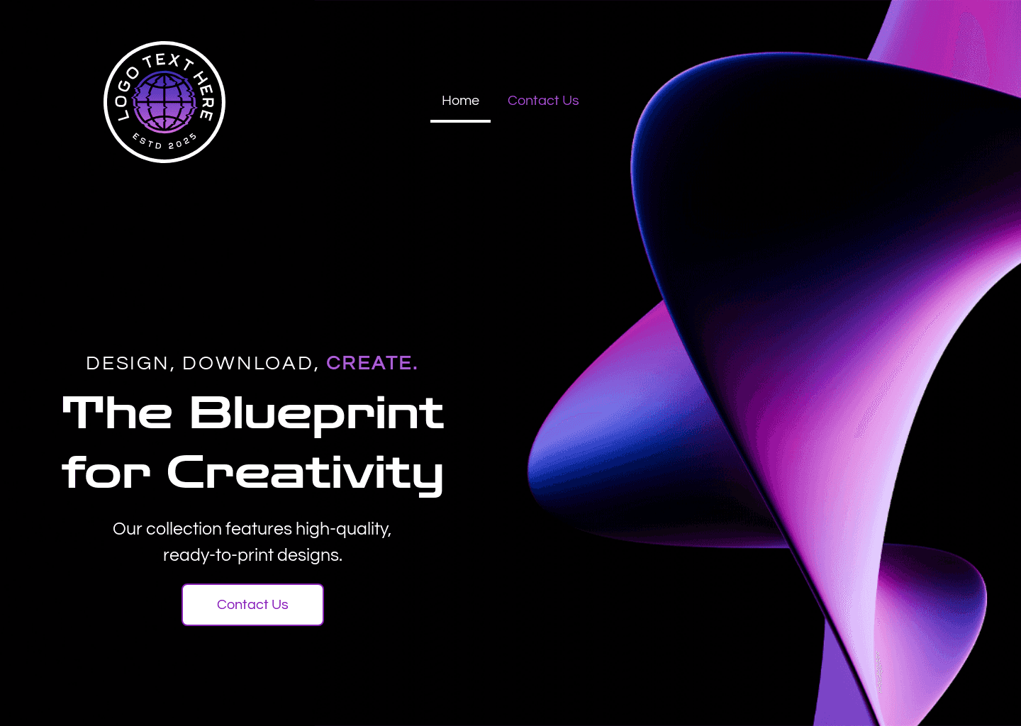 3D Printing Template Website Preview