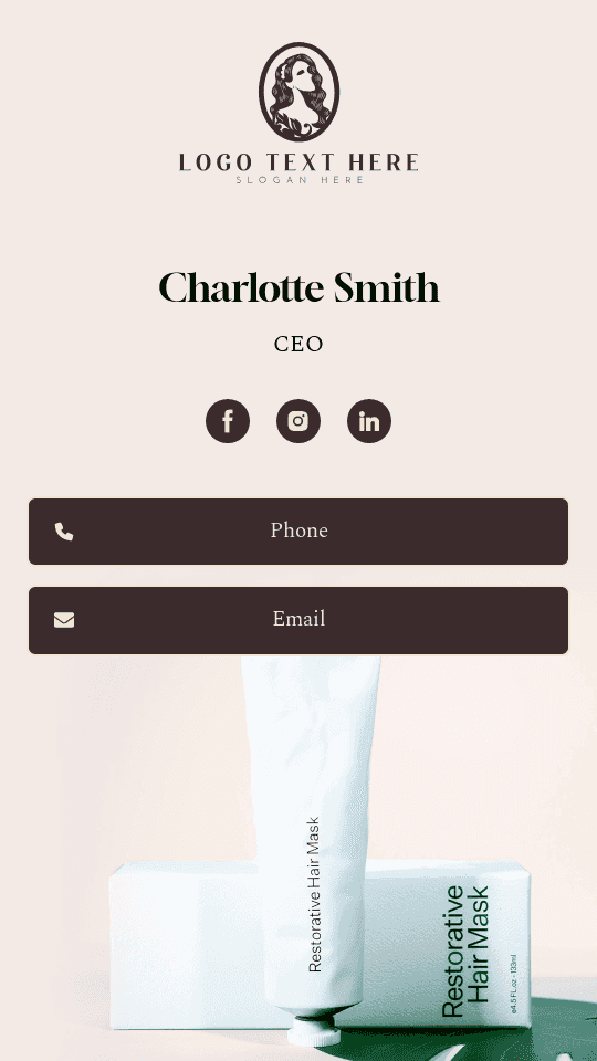 Haircare Product CEO Digital Business Card