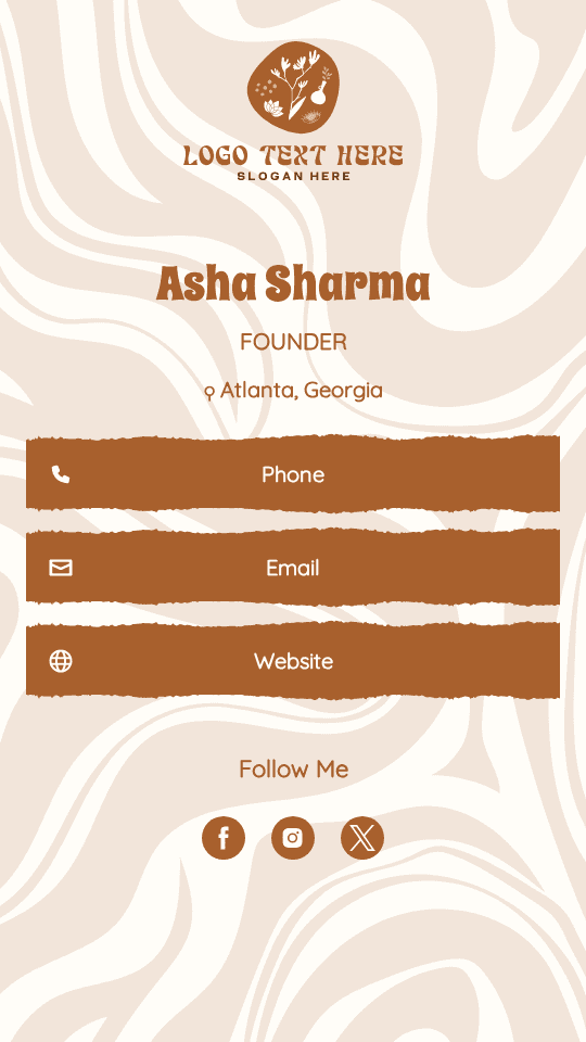 Quirky Business Founder Digital Business Card Preview