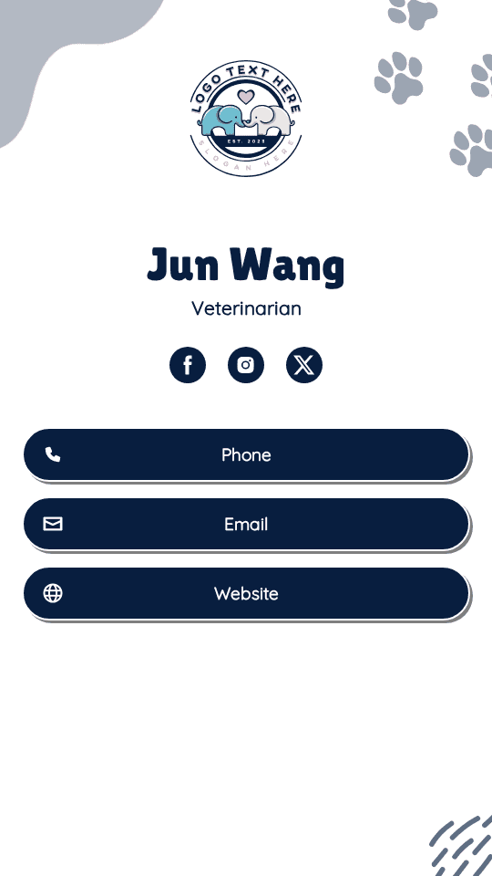 Pet Health Doctor Digital Business Card Preview