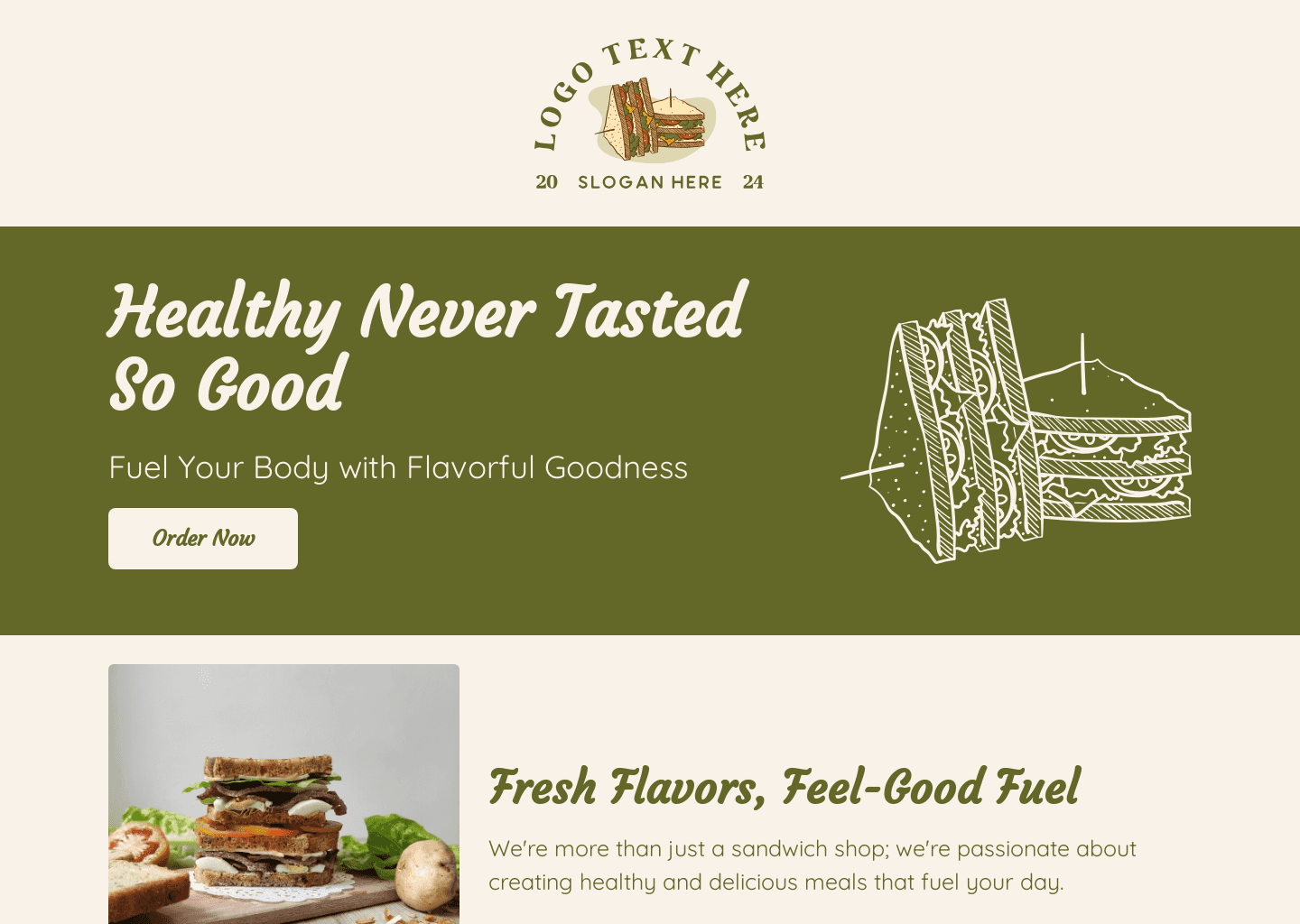 Fresh Bread Sandwich Website
