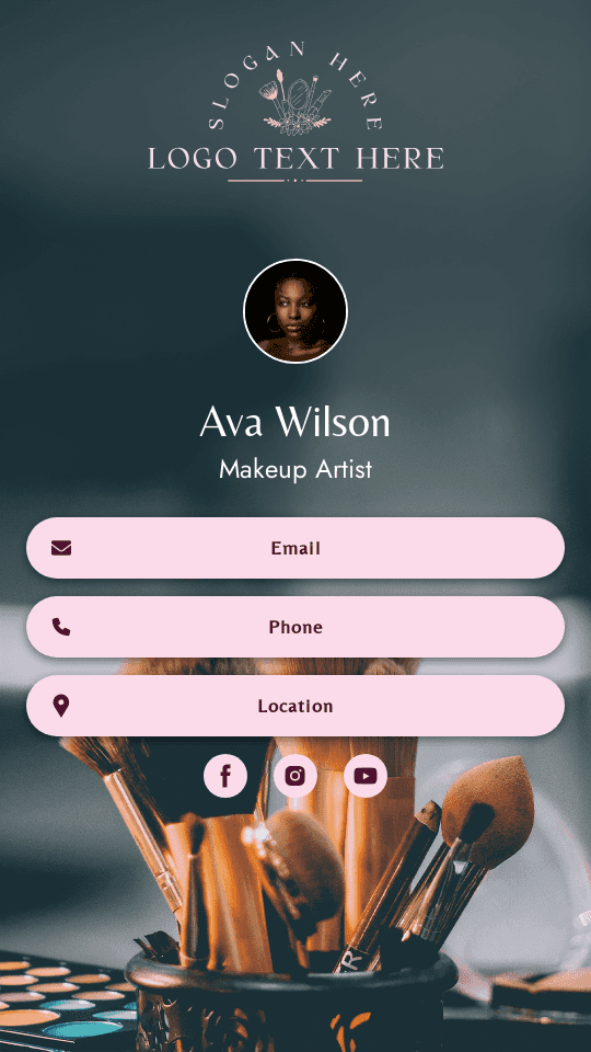 Professional Makeup Artist Digital Business Card