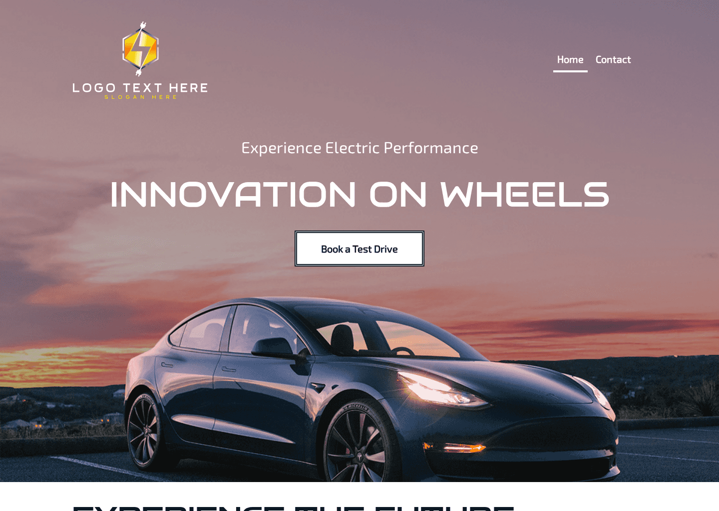Electric Vehicle Shop Website Preview