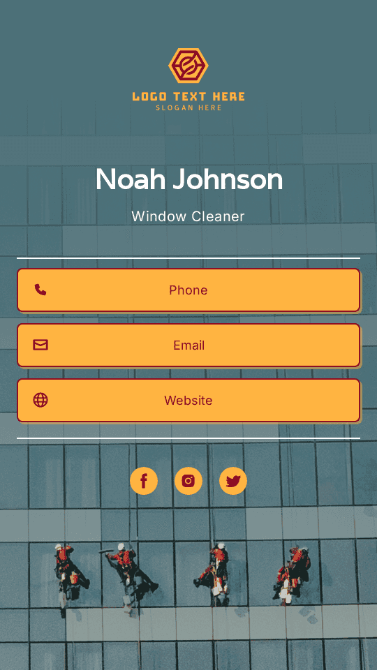 High Rise Window Cleaner Digital Business Card