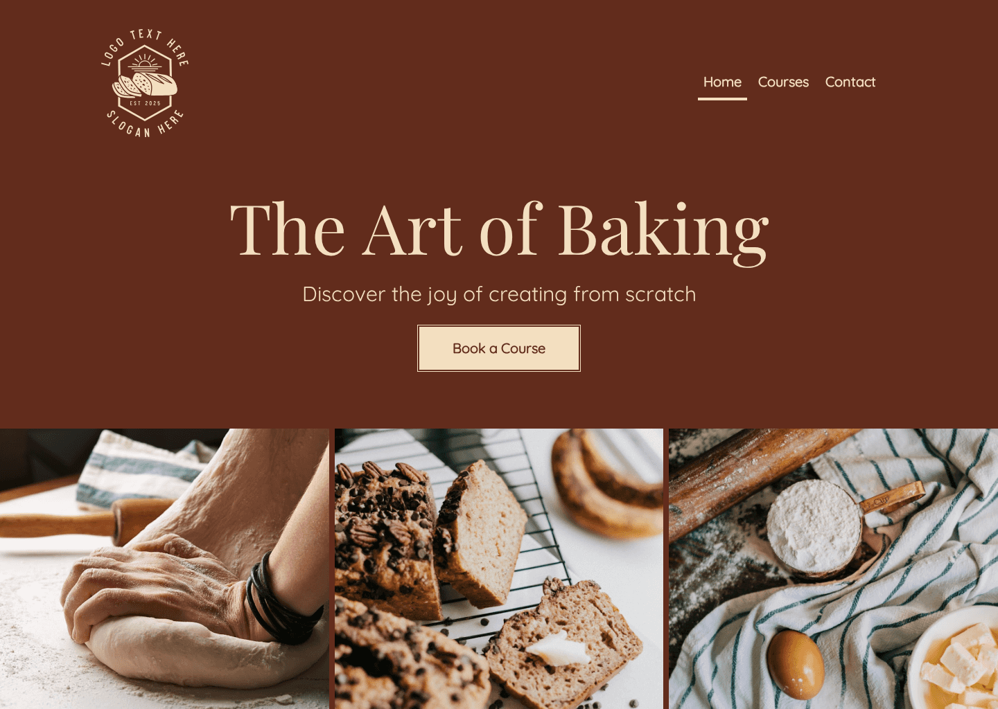 Baking Class Website Preview
