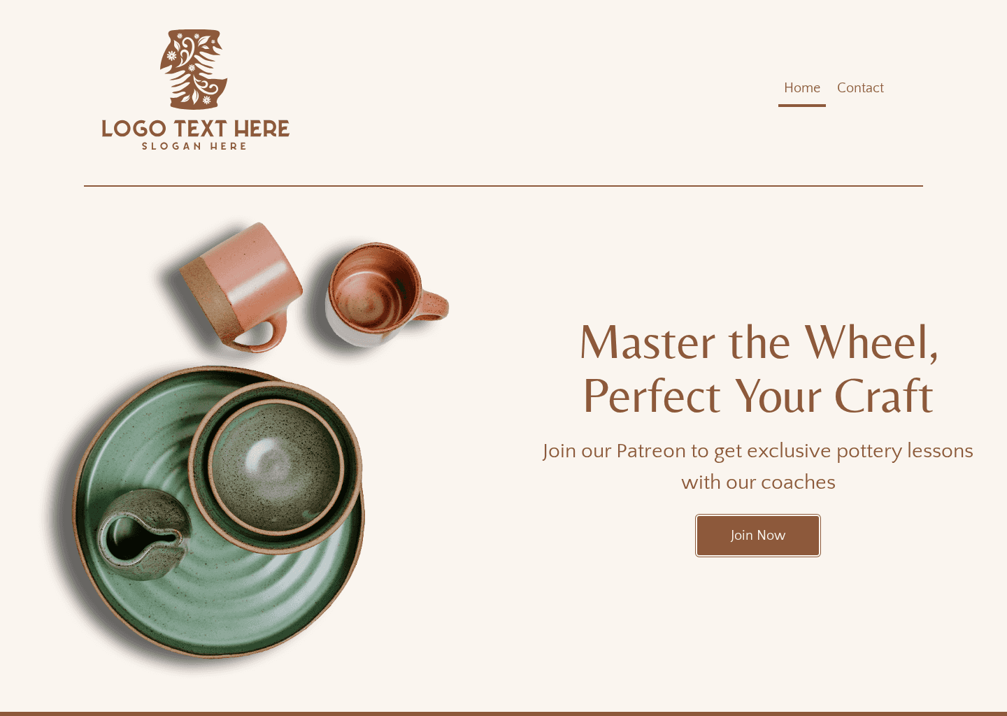 Pottery Membership Class Website Preview